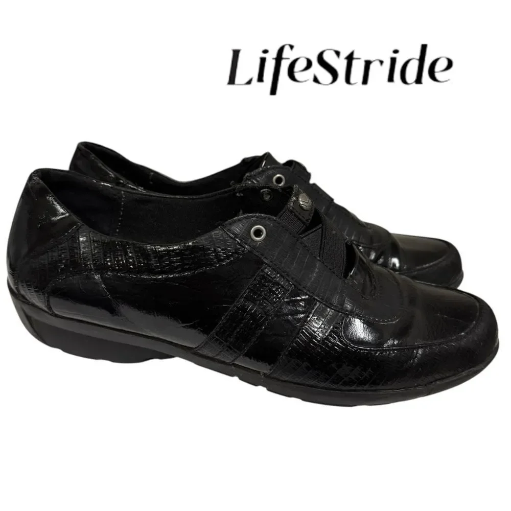 LifeStride Life Stride Soft System Women's Black Slip-on No Tie Sneakers 8.5